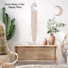 Traumfänger, Mond-Traumfänger mit Licht - Wanddekoration Fürs Schlafzimmer, Traumfänger-Zimmerdekoration für Teenager