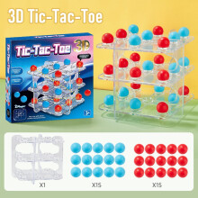 (3D Tic Tac Toe) New 3D Tic-Tac-Toe Children's Thinking Expansion Logic Development Training Classic Desktop Toy