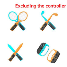 18-in-1-Sportanzug-Set mit Bewegungssensor für 2 -Controller, Abnehmbarer Griff + Tennisschläger + Armband-Set