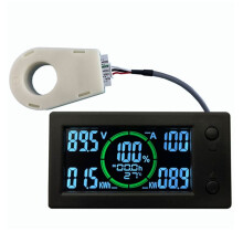 Écran Couleur Hall Coulomb Meter Affichage de la Puissance de la Batterie au Lithium Tension de la Batterie au Lithium pour Voiture