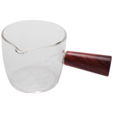 Glas Messung Becher Espresso Schnaps Glas 75ML Verdreifachen Krug Barista Single AusgießEr mit Holz Griff