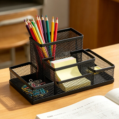 Étui de rangement pour crayons de bureau, support-Trois grilles 2