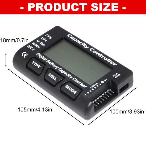 Digital Battery Meter Battery Capacity Check with LCD Screen for 2