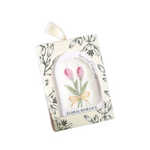 Serviette brodée de fleurs en coton fin, souvenir durable-Vert