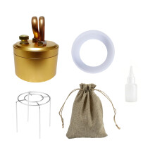 Praktischer Metall-Camping-Alkoholofen mit kleiner-Gold flach