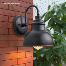 2X Vintage Wall Sconce Svanhals Ladugård Lätt Industriell Vintage Farmhouse Wall Sconce Utomhus Vattentät (Svart)