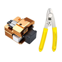 Fiber Optic Cleaver Three-Port Fideroptic Stripper High Precision Fiber Cold Connection Cutter for 0.25/0.9/3.0mm Cables
