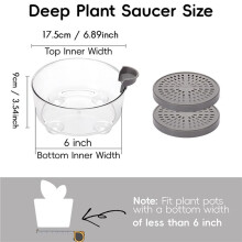 2X Deep Plant Saucer, Bottom Watering Tray with Height-Adjustable Planter Riser for Indoor Plants
