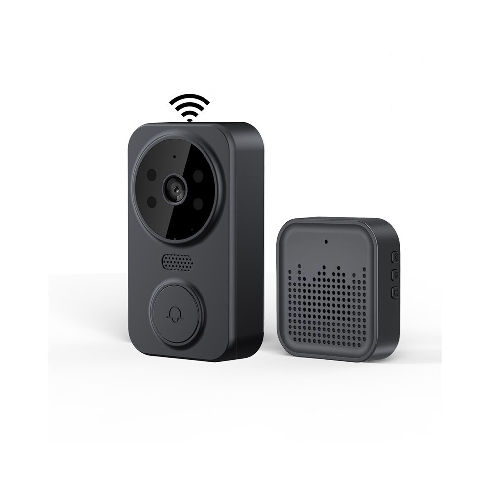 (Black) Visual Doorbell Smart Wireless Smart Doorbell Home Low Power Wireless Wifi Wifi Visual Electronic Peephole 6900890398918