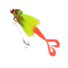 Leurres en forme de souris, triple hameçon barbelé,-Jaune vert