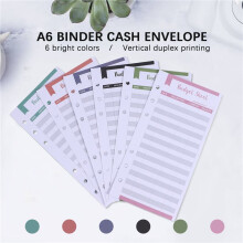 Expense Tracker Budget Sheets with Hole 24Pcs Loose Leaf Cash Money Envelop for A6 Binder Wallet Pockets Planner