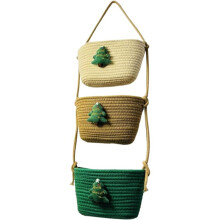 Over the Door Basket Organizer Boho Hanging Storage Basket Boho Organizer for Kitchen, Apartment, Dorm, Bedroom