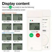 Rejestrator Danych Temperatury i Wilgotności USB 65000 Punktów, Rejestrator Temperatury w Formacie PDF, Raport Rejestratora Danych