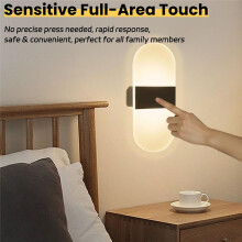 Applique Murale LED à Capteur Tactile: Rechargeable par USB, Sans Fil, Veilleuse en Acrylique pour Chambre à Coucher, Cuisine, Appliques Murales