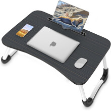 Folding Lap Desk 23 Inch Portable Wood with Cup Holder for Working Reading UK