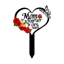 Heart Memorial Plaque For Cemetery Mom/Dad Outdoor Use-Mother