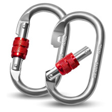 2 Stück Karabinerhaken 25 KN, O-Förmiger Karabinerhaken, Robuster Sicherheitskarabiner, Karabiner für Yoga, Hängematte, Camping