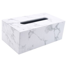 Rechteckige Marmor Pu-Leder KosmetiktüCher Box Abdeckung Serviettenhalter Papierhandtuchspender Container für Home Office Auto Decor