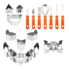 Kits D'Outils de Sculpture de Citrouille D'Halloween Ensemble de Couteaux de Sculpture de Lampe de Citrouille Professionnelle en Acier Inoxydable