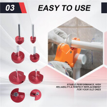 8-Teiliges PVC-Rohr-Reibahlen-Set, PVC-Fitting-Sparer, PVC-Steckschlüssel-Sparer, Passend für Standard-1/2-Zoll-Bohrer-PVC-Rohr-Reibahlen-Werkzeug