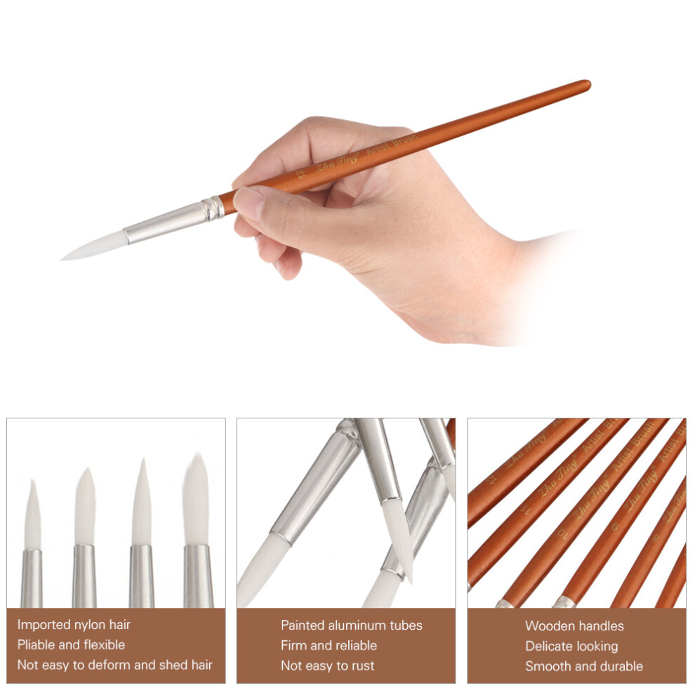 12pc Fine Tip Paintbrush Set for Artists