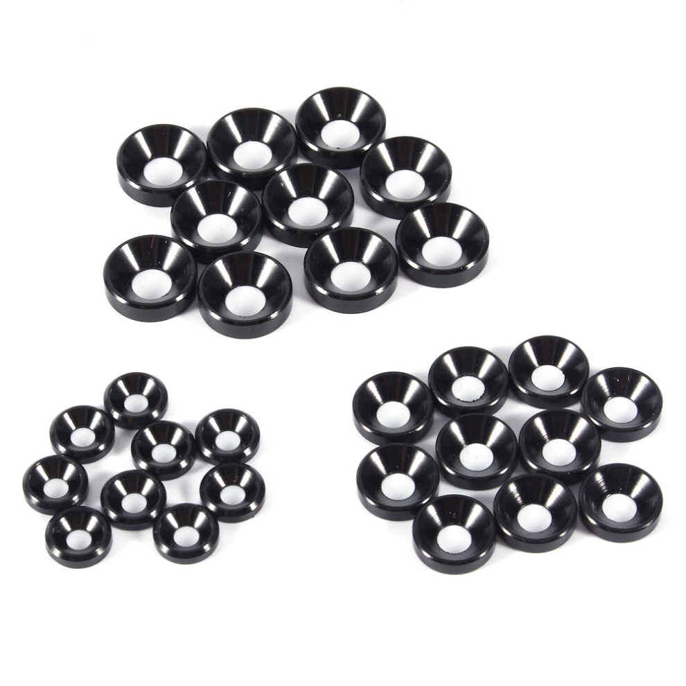 10X M5 Aluminium Countersunk Gasket Washer Black