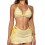Seductive Halterneck Tie Side Tankini Split Swimsuit-Yellow S 1