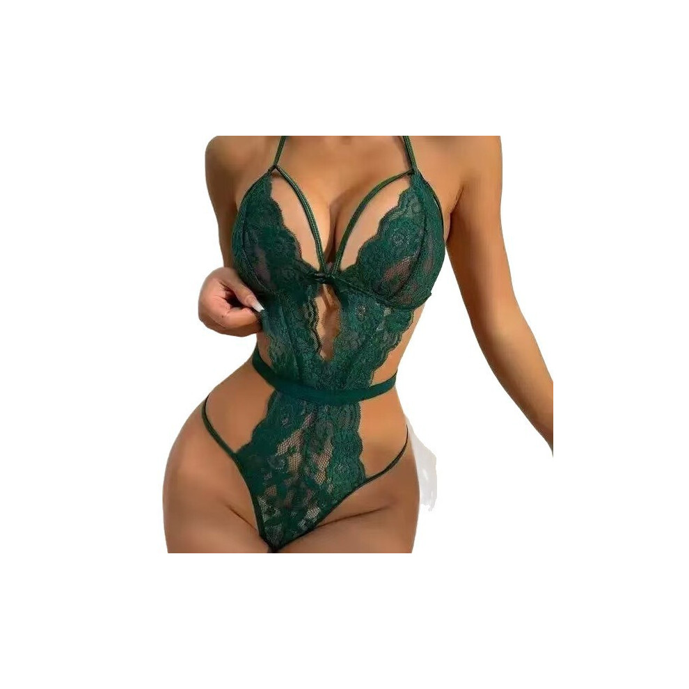 Green (, S) New Supply Nightclub Party Stage Suspenders Sexy Pajamas Sexy Uniform Jumpsuit