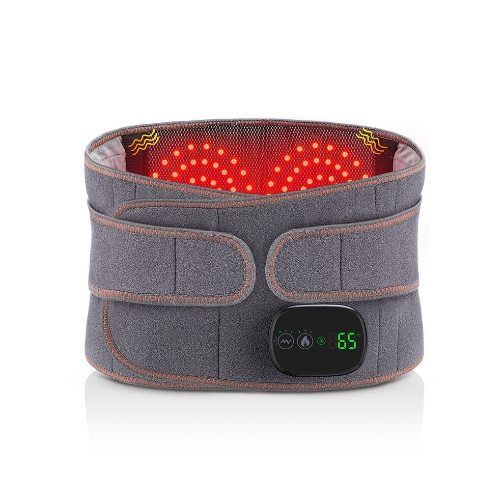 Stoyotu Grey (Grey) Electric Heating Massage Waist Support 5000Mah Rechargeable Intelligent Temperature Control Hot Compress Massage Warm Waist Belt