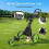 3 Wheel Foldable Golf Push Cart with Foot Brake, Mesh Pocket, Adjustable Handle 2