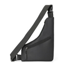 Freizeittasche Aus Lederfolie, Dreieckig, Umhängetasche, Diebstahlschutz, Eng Anliegend, Brusttasche, Sporttasche, Reittasche, Schwarz