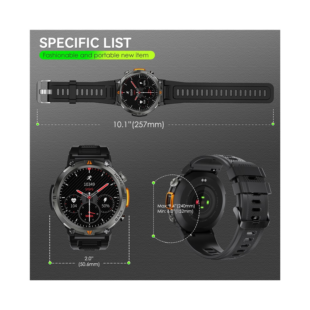 Bluetooth Call Smart Watch Men Full Touch Screen Health Monitor Clock With Flashlight Men Smartwatch For Ios Android 6900890399380