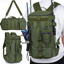 Angelausrüstung Aufbewahrungsrucksack Angeltasche Nass-Trocken-Trennung Spritzwassergeschützte LUYA-Tasche Outdoor Wandern Angeln Camping Tasche,B