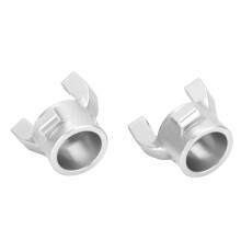 Portahub C delantero/trasero de aluminio SCX10 PRO plateado