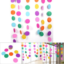 4m Colourful Paper Circle Garland Party String