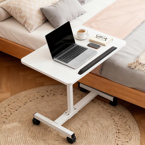Overbed Table with Wheels, 40x60cm, Smooth Crank Height Adjustment (59-89cm)
