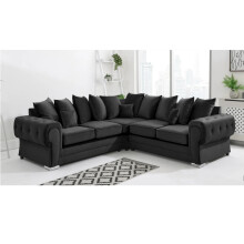 Verona Plush Scatter Back 2c2 Corner Sofa Black
