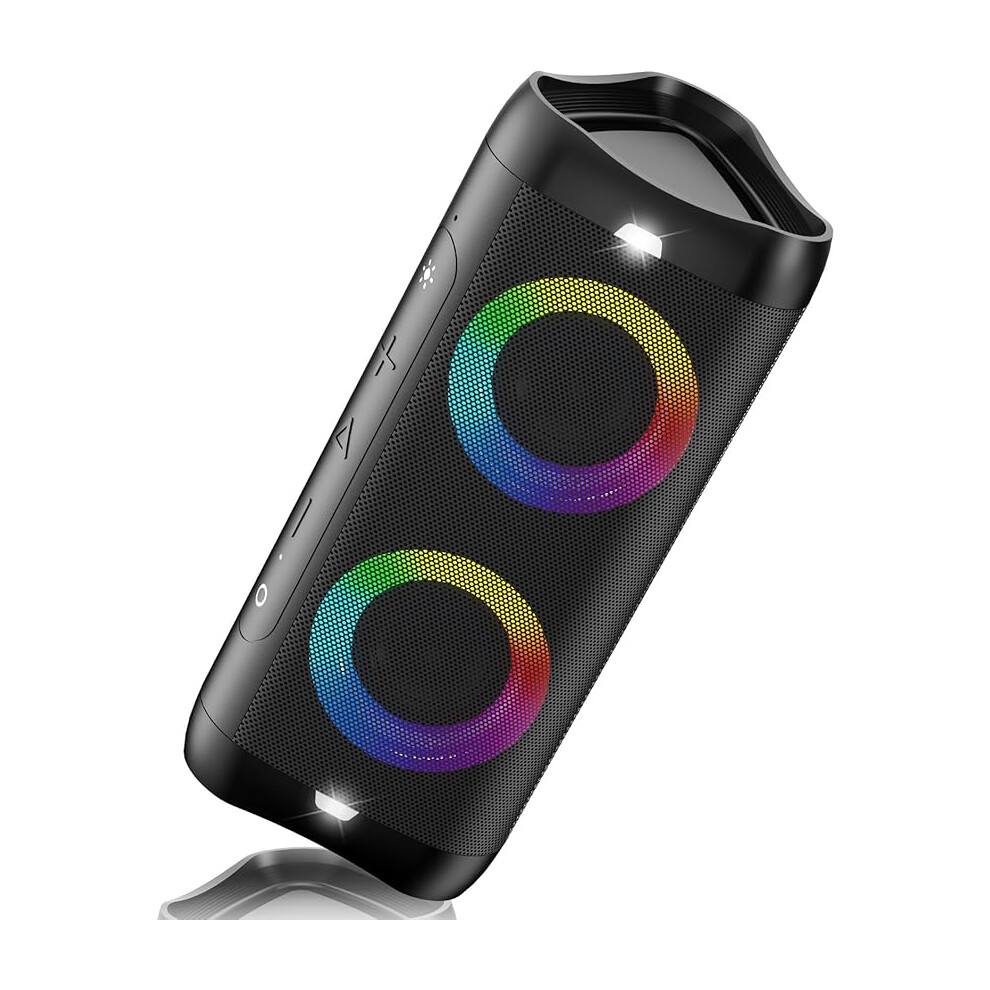 Donow Portable Bluetooth Speaker With Lights, 30W Stereo Sound, Bass Boost, Ipx5 Waterproof, 20H Playtime 836306231462