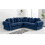 Furniture 786 Verona Plush Scatter Back 2c2 Corner Sofa Blue 1