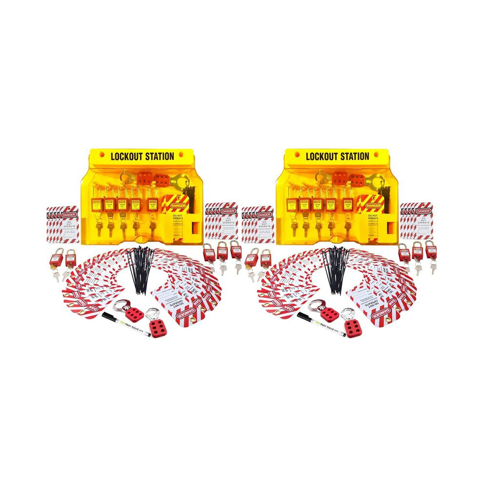 Lockout Tagout Station For Safe Electrical Lockouts,4Hasps,50Loto Tags,Lock Out Tag Out Kit Board,Lockout Safety Supply 6033650028975