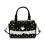 Eye Catching Lace Pattern PU Purse Compact Handbag With-Black 1