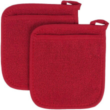 Baking Gloves Anti-Scalding Microwave Oven Gloves Heat Pad Gloves Dual-Function Hot Pad / Pot Holder, 2PCS, Red
