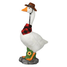 Happy White waterfowl Statue Strong Exterior Synthetic
