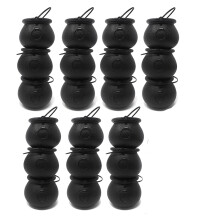 24 Pack Plastic Black Witch Candy Bowls Cauldrons,Pot with Handle ,for Halloween, Easter, St Patrick'S Day Party Favors