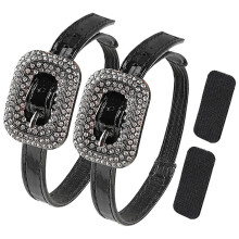 Rhinestones PU High Heel Shoelaces Shoe Straps Elastic-g color
