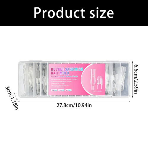 120 STKS Rockets Shape Nail Forms voor Extensions Geen Clips 2