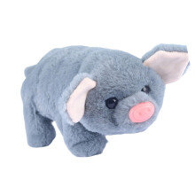 Jouet cochon en peluche Adorable, jouet Animal interactif-Gris