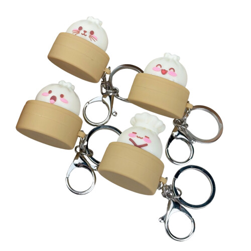 Porte-clés avec bouton-pression pour chignon cuit à la-4 pièces