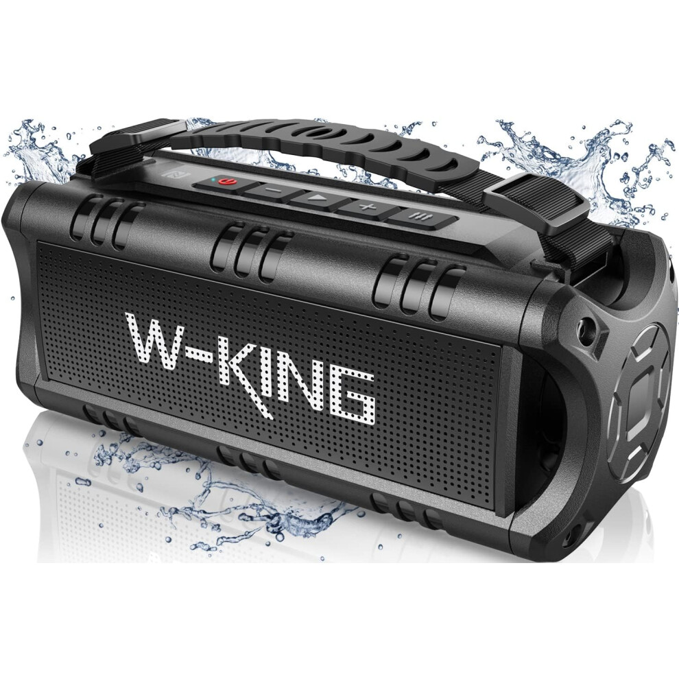 W-King Bluetooth Speaker, 60W Peak Portable Loud Speakers Wireless Bluetooth, Ipx6 Waterproof Outdoor Speakers, 24H, Eq, Aux, Tf Card, Usb Playback 327141001728