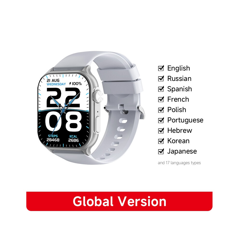 ( Gray) Smart Watch Fit 1.96" Hd Amoled Display Heart Rate Health Monitoring Bluetooth Phone Calls Smartwatch For Android Ios Silver/Gray 6900890400154